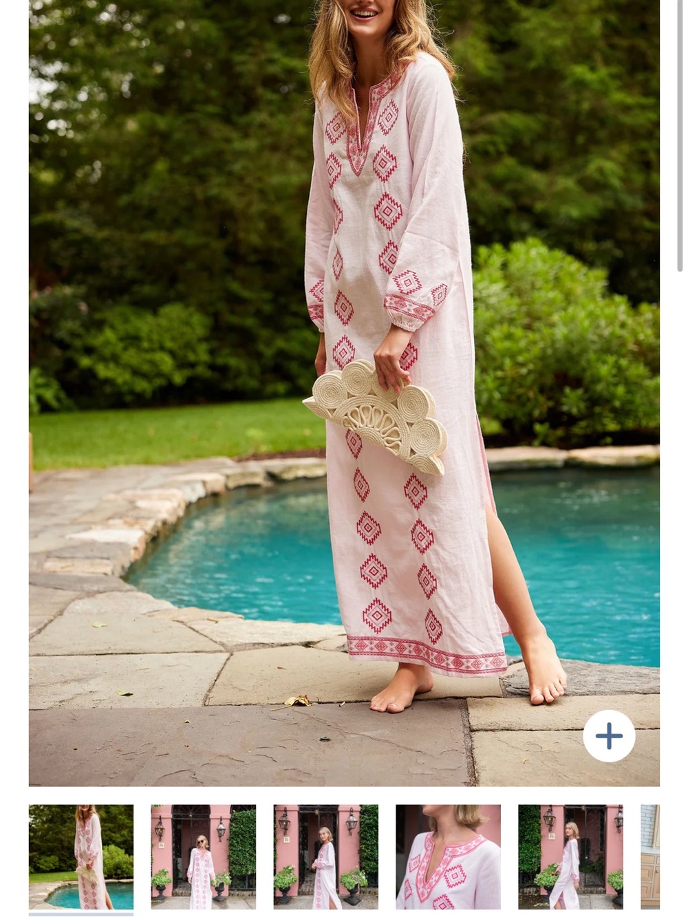 Sail to Sable Pink Embroidered Maxi Dress